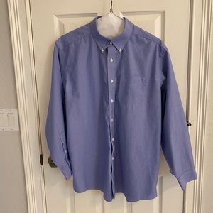 Men’s Blue and White Striped L.L.Bean Dress Shirt